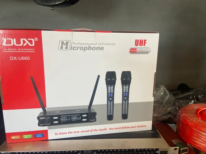 Mic sem fio uhf duplo