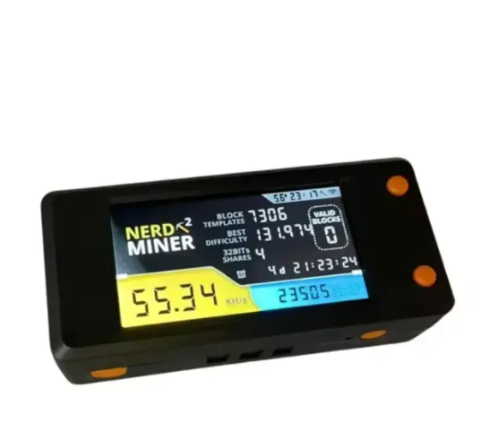 NerdMiner V2 Bitcoin (SHA-256) 78kH/s c/ Display + Case