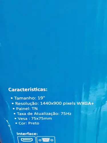 Monitor led 19 polegadas novo