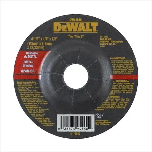 Disco Dewalt de desbaste DW44540 115x6,3 25 peças