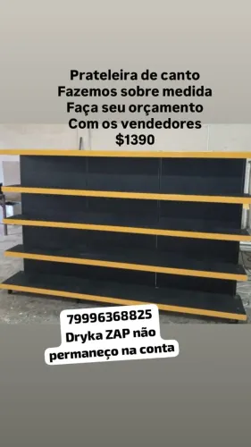 gondola em mdf  prateleira de canto nova