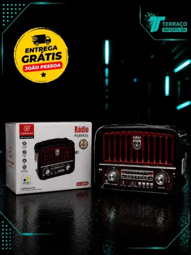 RÁDIO PORTÁTIL RETRÔ KAPBOM KA-8808