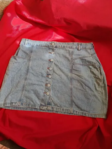 Mini saia jeans feminina tam 50