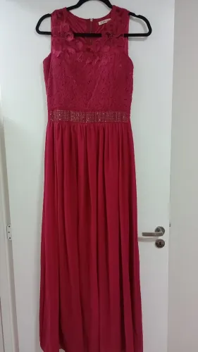 VESTIDO DE FESTA VERMELHO LONGO - TAMANHO P