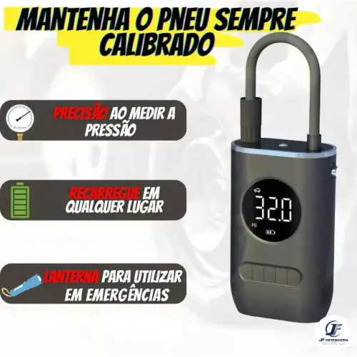 Compressor Calibrador Digital Portátil para encher peneu de carro moto bola - Novo