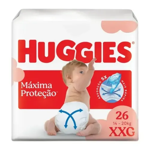 Fralda Descartável Huggies Máxima Proteção Tamanho XXG 26 unidades