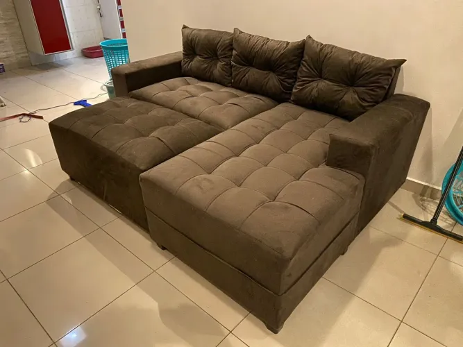 Sofás chaise com Puff grande direto da fábrica