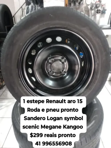 Roda estepe Renault aro 15 Sandero Logan symbol scenic Megane Kangoo Clio Disk entrega 