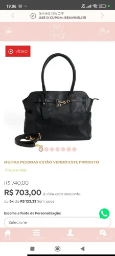 Bolsa hey bag couro nova