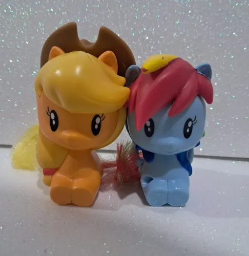 Lote miniaturas My Little Pony Apple Jack e Rainbow Dash 7cm