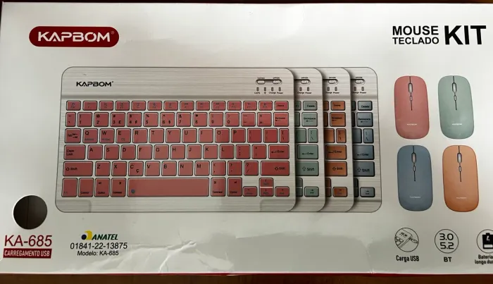 Kit teclado e mouse bluetooth