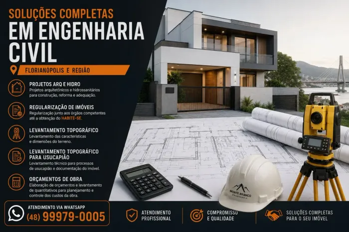 SERVIÇOS DE ENGENHARIA CIVIL EM FLORIANÓPOLIS E REGIÃO