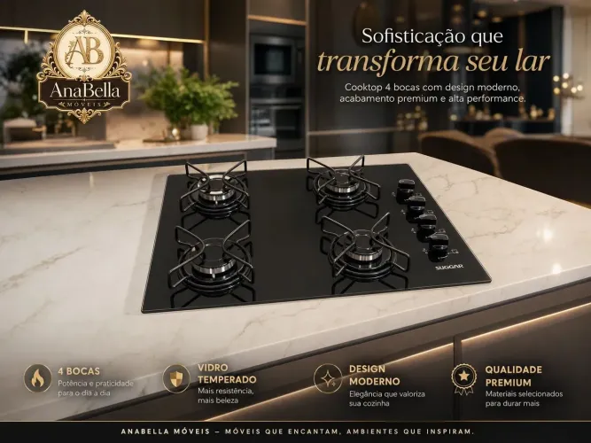 Cooktop sugar 4 bocas