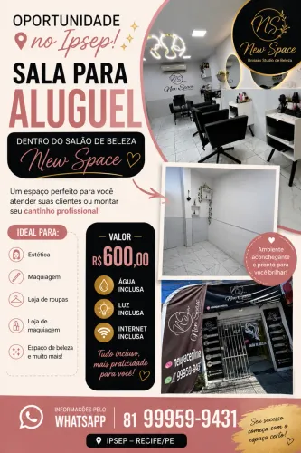Sala pra alugar dentro do salao