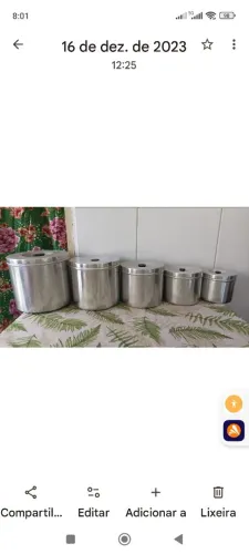 Conjunto de mantimentos em alumínio!