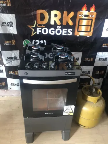 Fogão atlas 4 bocas com tampo de vidro lindoo