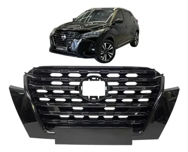 Grade Frontal Nissan Kicks 2021 A 2024 Original Preto Brilhante