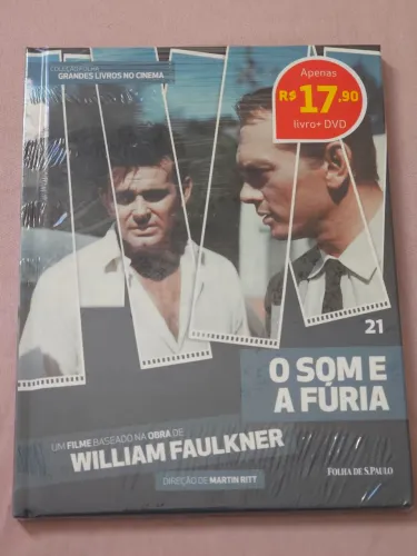 DVD+Livro - O Som e a Fúria - Lacrado - Coleção Folha Grandes Livros no Cinema