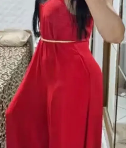 Macacão pantalona vermelho
