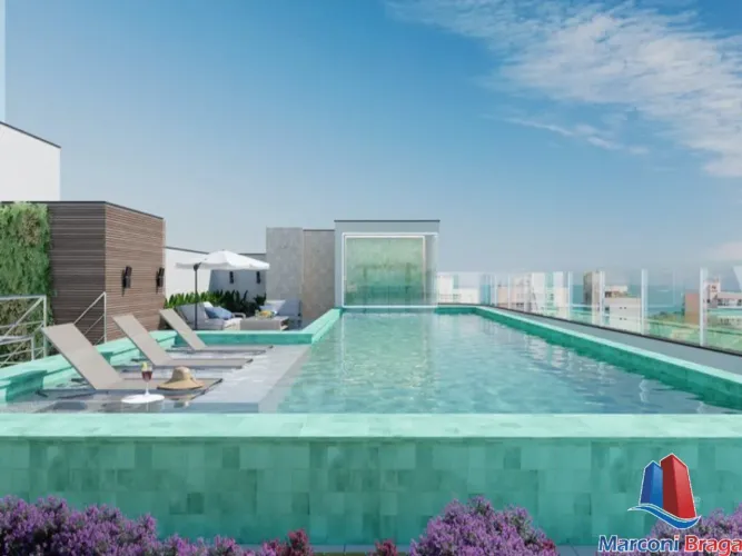 na Enseada Azul, em Guarapari! Este incrível apartamento de três quartos, sendo um ou duas