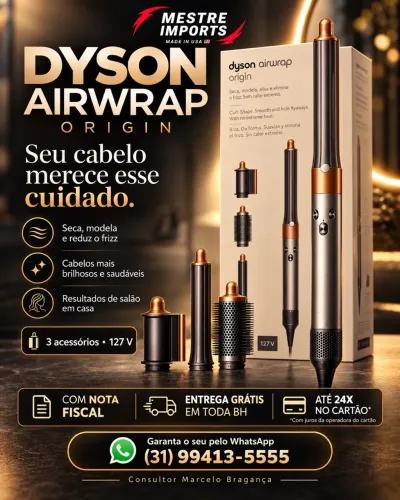 Dyson Airwrap Origin 127 V com 3 acessórios e nota fiscal