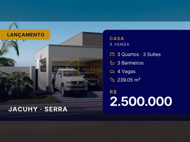 Jacuhy, Serra: sua chance de morar em uma casa nova com piscina e segurança total!