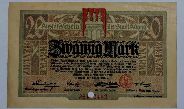Cédula 20 Mark 1919 Alemanha