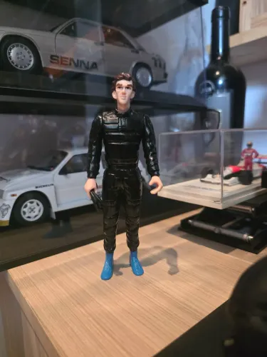 Miniatura 1:12 piloto ayrton senna minichamps raro lotus john players