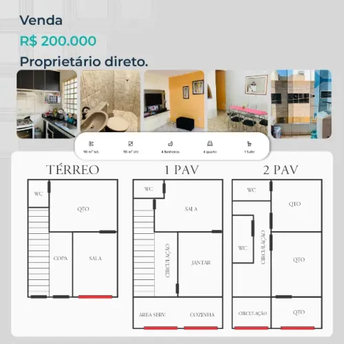 Oportunidade: Prédio com 3 Pavimentos - Ideal para Aluguel/Kitnets - R$ 200 mil.