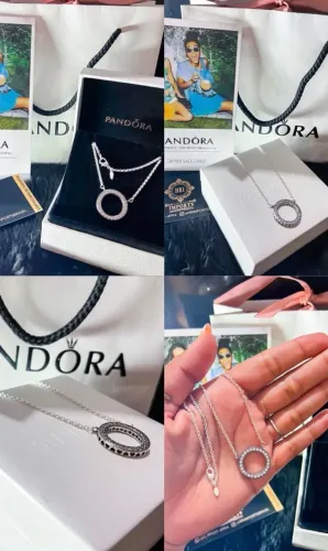 Colar Pandora círculo brilhante