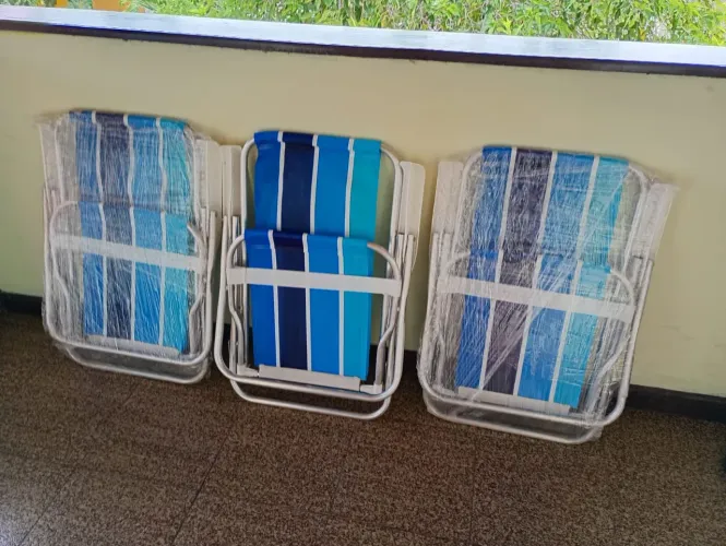 Kit com 3 cadeiras de praia