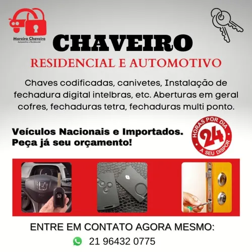 Chaveiro 24 horas - Jardim América / Irajá - automotivo e residencial