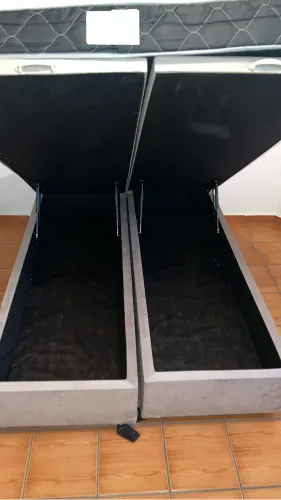Cama baú de casal bipartida + colchão 