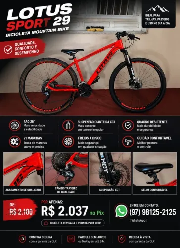 Bicicleta Lotus 29 Sport 5 - 21 Marchas - Freio a Disco