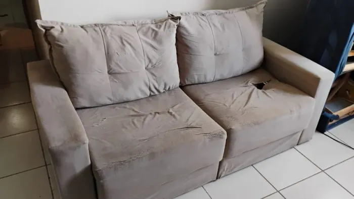 Sofá Cinza 2 Lugares 180 cm