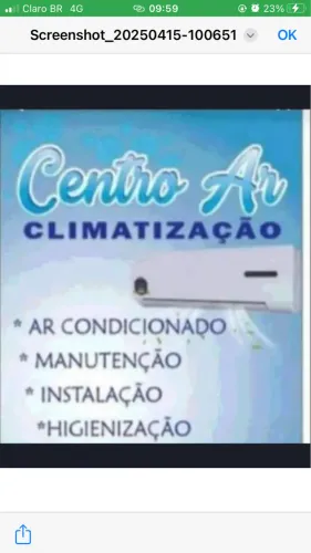 Ar condicionado técnico instalação manutenção limpeza