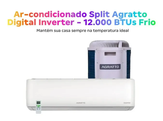 Ar condicionado split inverter 12 mil BTU's frio Agratto