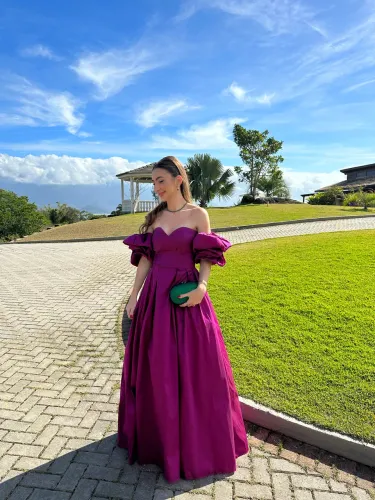 Vestido Fatima Scofield Roxo Fúcsia