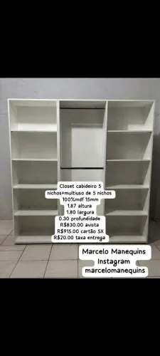 Closet cabideiro 5 nichos+ multiuso 5 nichos