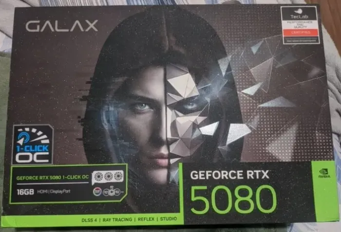 Placa de Video Galax GeForce RTX 5080 1-Click OC, 16GB, GDDR7, 256-bit, 58NZN6MDBBOC