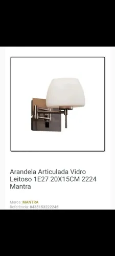Arandela de vidro leitoso 