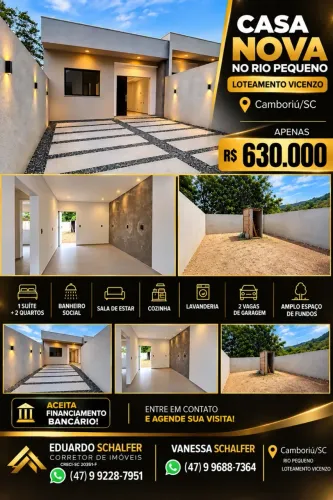 CASA NOVA NO RIO PEQUENO Camboriú/SC 150 m² de área construída