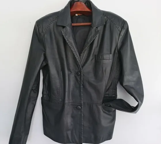 Jaqueta Blazer de Couro Legítimo Feminino Kalline - Tam GG (Impecável)