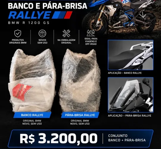 Banco + Para-brisa Bolha Rallye Original BMW R 1200 GS | Novos
