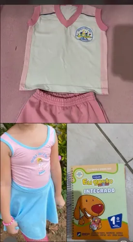 Livro do primeiro ano novo escola July e Ane farda e roupa do balé veste até 6 anos