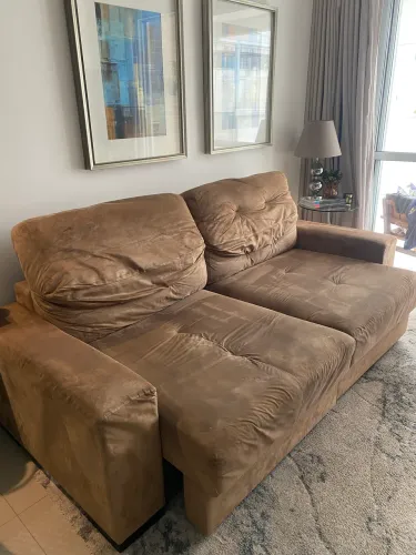 Sofá retrátil e reclinável Suede 2,20 + 2 Almofadas