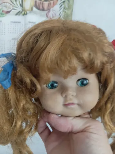 Cabeça e braços de boneca antiga/anos 60.
