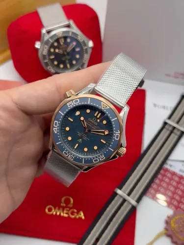 Omega Seamaster 007 Azul + Caixa Omega de Madeira