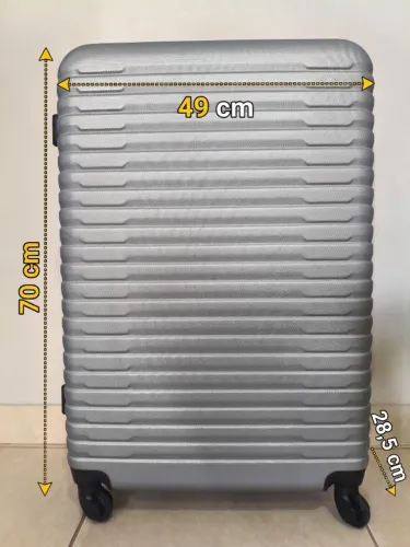 Mala de Viagem Grande Rígida Prata Primark - 98 L 4 Rodinhas 360° Cadeado TSA - Usada 1x