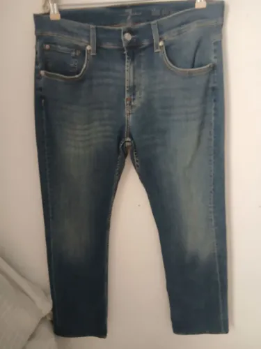 LINDA CALÇA JEANS 7 FOR ALL MANKIND THE STRAIGHT COM ELASTANO 42/44
